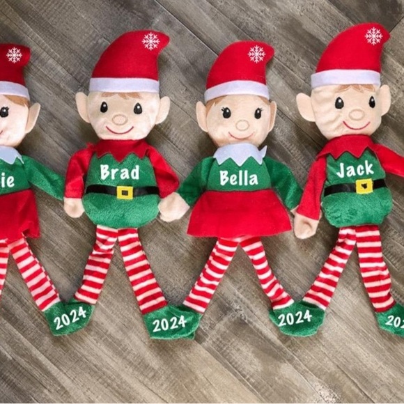 Festive Elf Plush Toys with Personalized Names snowflake and year ♥️ - Picture 1 of 1